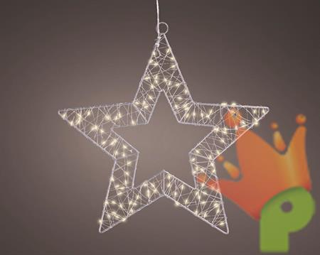 STELLA IN METALLO LUMINOSA CON 120 MICROLED BIANCO CALDO 38X38CM