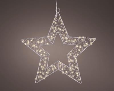STELLA IN METALLO LUMINOSA CON 120 MICROLED BIANCO CALDO 38X38CM