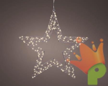 STELLA IN METALLO LUMINOSA CON 200 MICROLED BIANCO CALDO 58X58CM