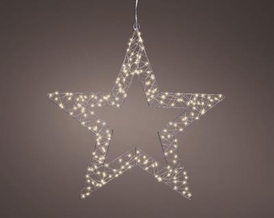 STELLA IN METALLO LUMINOSA CON 200 MICROLED BIANCO CALDO 58X58CM