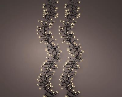 LUCI DI NATALE CLUSTER 2040 LED ORO CHIARO 19 MT CAVO NERO 8 GIO