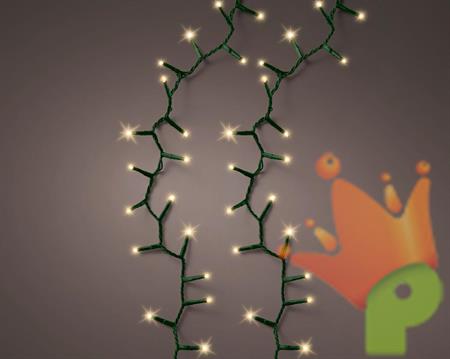 LUCI DI NATALE COMPACT 3000 LED ORO CHIARO CAVO VERDE 60 MT