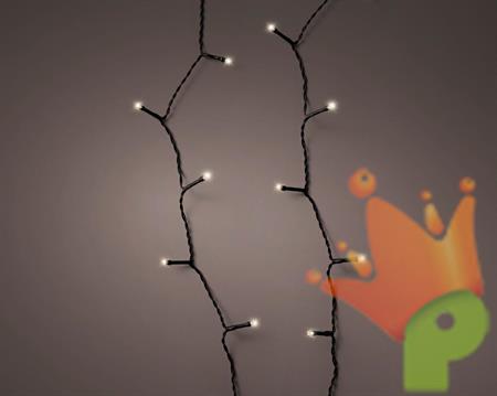 LUCI DI NATALE 368 LED BIANCO CALDO CAVO NERO 27,5 MT A BATTERIE