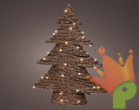 ALBERO DI NATALE IN IUTA LUMINOSO 50 MICROLED BIANCO CALDO H.60X