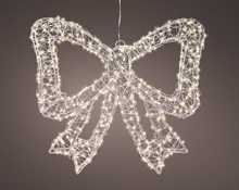 FIOCCO IN METALLO ARGENTO LUMINOSO 500 LED BIANCO CALDO H.34X38X