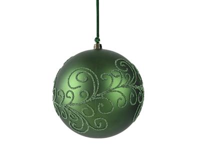 PALLINA DI NATALE VERDE PINO DECORATA 20 CM