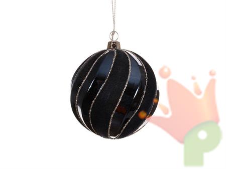 PALLINA DI NATALE BLU NOTTE LUCIDA OPACA GLITTER ORO 8 CM