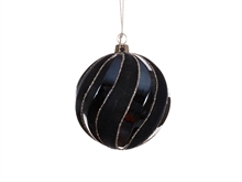 PALLINA DI NATALE BLU NOTTE LUCIDA OPACA GLITTER ORO 8 CM