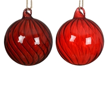 PALLINA DI NATALE ROSSA/BORDEAUX IN VETRO TRASPARENTE 8 CM 1 PZ