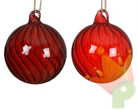 PALLINA DI NATALE ROSSA/BORDEAUX IN VETRO TRASPARENTE 10 CM 1 PZ