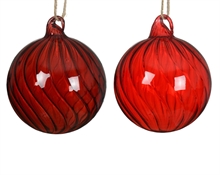 PALLINA DI NATALE ROSSA/BORDEAUX IN VETRO TRASPARENTE 10 CM 1 PZ