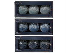 PALLINA DI NATALE  BLU/AZZURRA CON PERLINE E GLITTER 8 CM ASS.