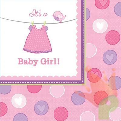 TOVAGLIOLI 33X33 BABY SHOWER LOVE GIRL VESTITINI 16PZ