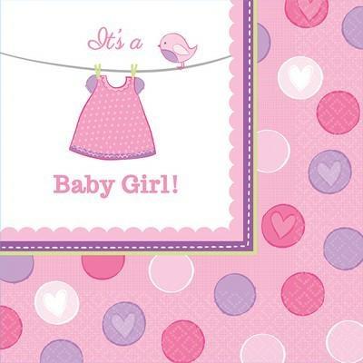 TOVAGLIOLI 33X33 BABY SHOWER LOVE GIRL VESTITINI 16PZ