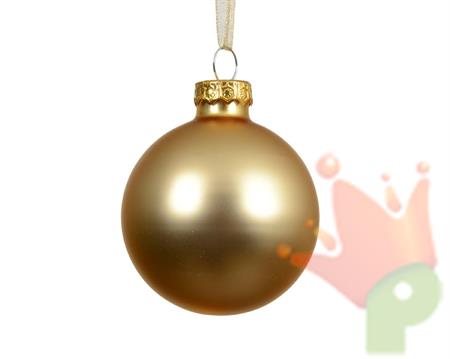 PALLINA DI NATALE IN VETRO OPACO ORO CHIARO 8 CM