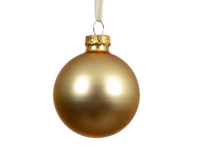 PALLINA DI NATALE IN VETRO OPACO ORO CHIARO 8 CM