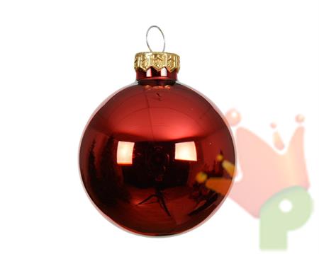 PALLINA DI NATALE IN VETRO LUCIDO ROSSA 8 CM