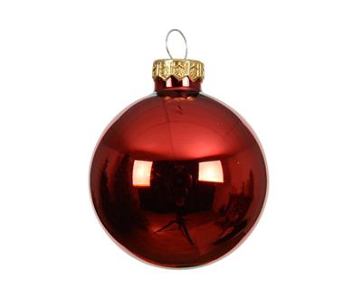 PALLINA DI NATALE IN VETRO LUCIDO ROSSA 8 CM