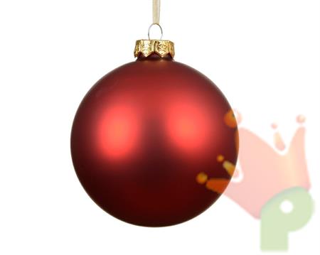 PALLINA DI NATALE IN VETRO ROSSA OPACA 8 CM