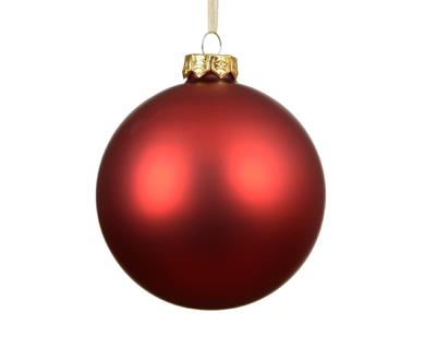 PALLINA DI NATALE IN VETRO ROSSA OPACA 8 CM