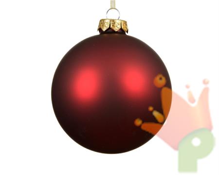PALLINA DI NATALE IN VETRO BORDEAUX OPACO 10 CM