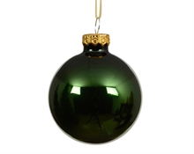 PALLINA DI NATALE IN VETRO LUCIDO VERDE PINO 8 CM
