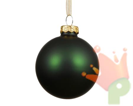 PALLINA DI NATALE IN VETRO OPACO VERDE PINO 8 CM