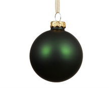 PALLINA DI NATALE IN VETRO OPACO VERDE PINO 8 CM
