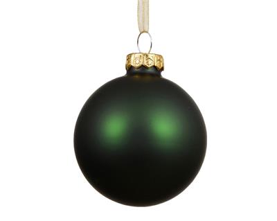 PALLINA DI NATALE IN VETRO OPACO VERDE PINO 8 CM