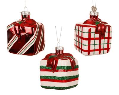 PENDENTE NATALIZIO PACCO REGALO H.8X6CM 1 PZ ASSORTITO