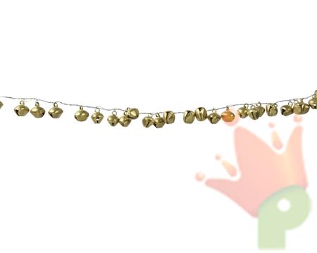 GHIRLANDA DI MINI CAMPANELLE ORO 120X2 CM