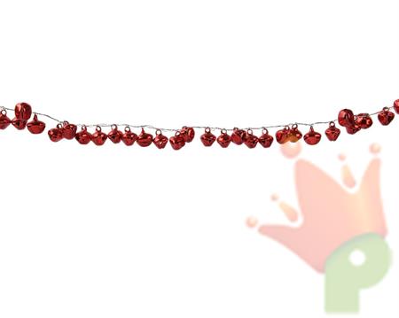 GHIRLANDA DI MINI CAMPANELLE ROSSE 120X2 CM