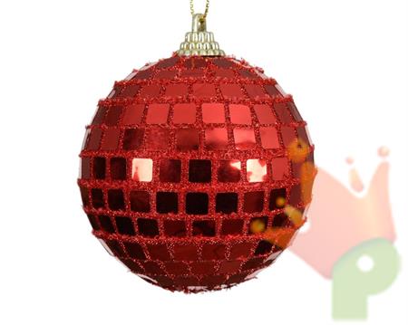 PALLINA DI NATALE ROSSA GLITTER 8 CM