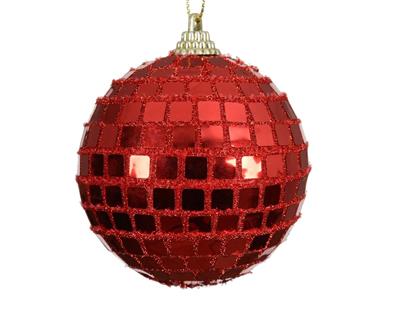 PALLINA DI NATALE ROSSA GLITTER 8 CM