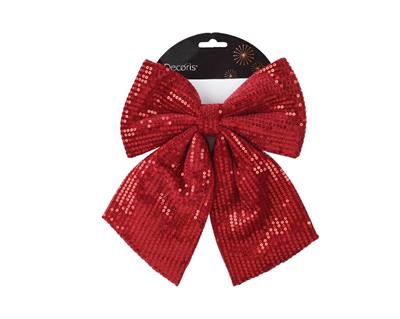 FIOCCO ROSSO SCURO CON PAILLETTES 22X20 CM