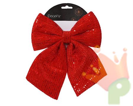 FIOCCO ROSSO CON PAILLETTES 22X20 CM