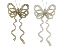 PENDENTE NATALIZIO FIOCCO ORO / ARGENTO 15X8,3X2 CM ASSORTITO