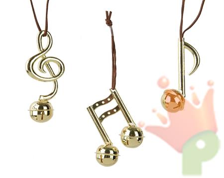 PENDENTE NOTA MUSICALE CON CAMPANELLE ORO H.10X4,5 CM ASSORTITA