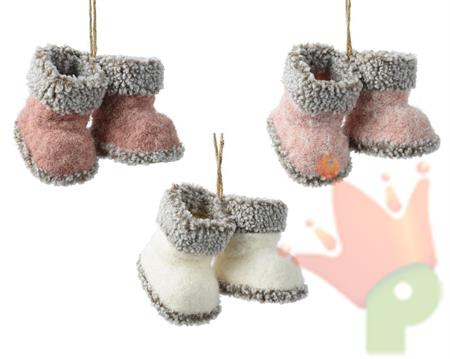 PENDENTE NATALIZIO STIVALETTI 8X8X10 CM ASSORTITO