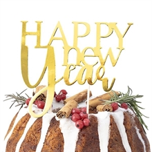 CAKE TOPPER ORO HAPPY NEW YEAR 14X12 CM
