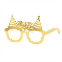 OCCHIALI CARTA HAPPY NEW YEAR BIANCO/ ORO 6 PZ