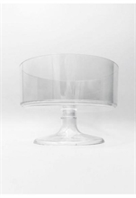 CONTENITORE TONDO TRASPARENTE CON GAMBO H.11X15 CM