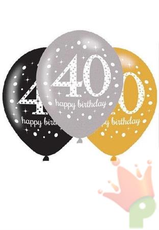 PALLONCINI 40 ANNI HABBY BIRTHDAY 6 PZ