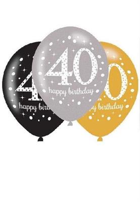 PALLONCINI 40 ANNI HABBY BIRTHDAY 6 PZ
