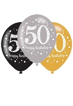PALLONCINI 50 ANNI HAPPY BIRTHDAY 6 PZ