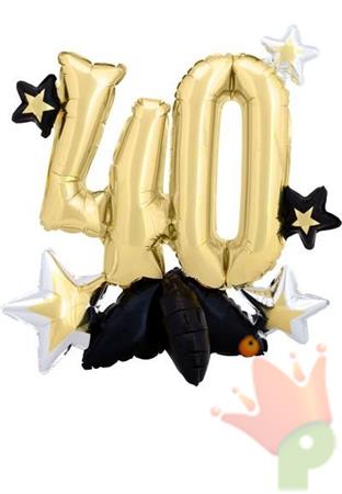 PALLONCINO MYLAR 40 ORO CON BASE