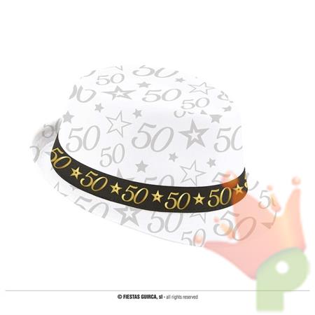 CAPPELLO GANGSTER 50 ANNI BIANCO