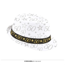 CAPPELLO GANGSTER 50 ANNI BIANCO