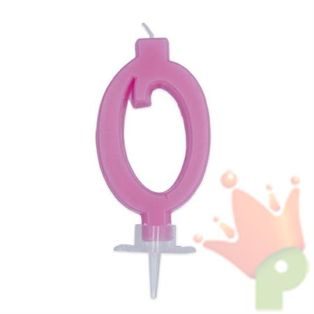 CANDELINA NUMERO 0 CERA ITALIC ROSA 7CM