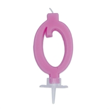 CANDELINA NUMERO 0 CERA ITALIC ROSA 7CM